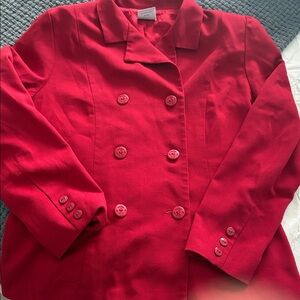 Hillard & Hanson Red Double-Breasted Jacket